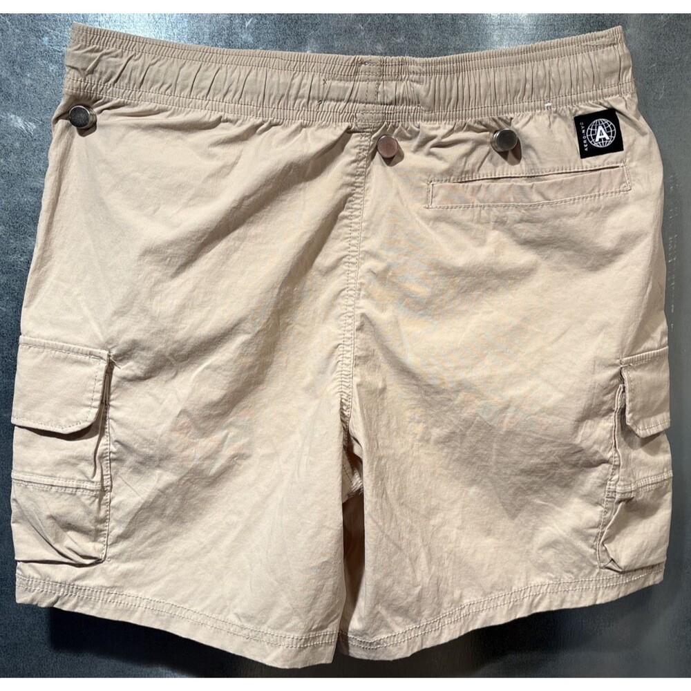 Aeropostale Tech Utility Cargo Jogger Shorts Stretch Beige Men’s XS 6" 28" Waist - Picture 11 of 16
